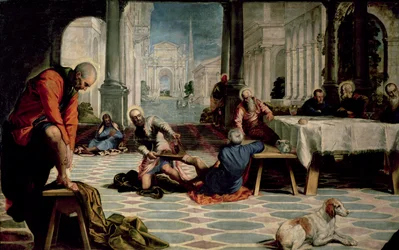 Christus wäscht die Füße der Jünger (Detail), ca. 1547